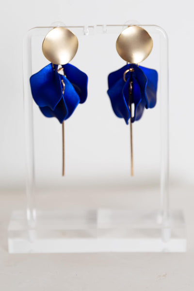 Petal Pop Earrings (Metallic Blue)