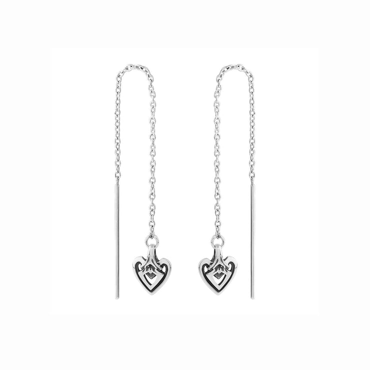 Astor & Orion: Heart Threader Earrings Silver