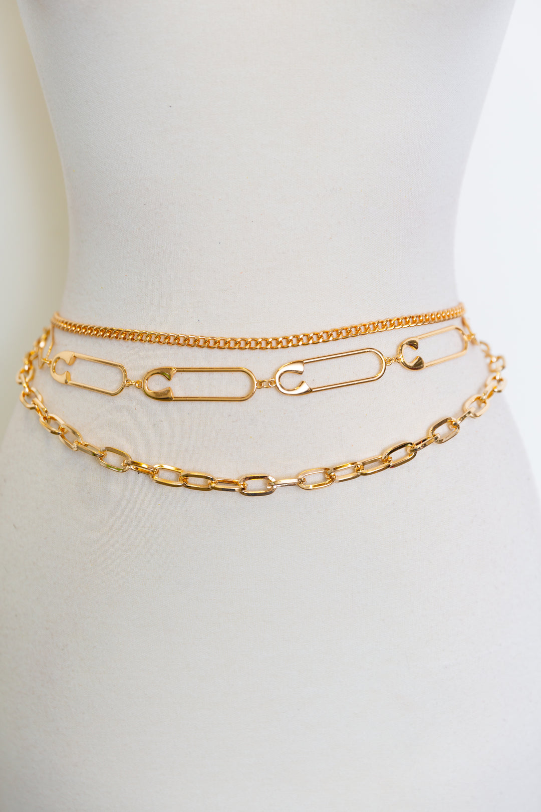 Safety Pin Belt (Gold)