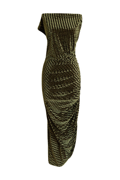 Seconda Donna Dress “Zigzag Velvet” (Sage)