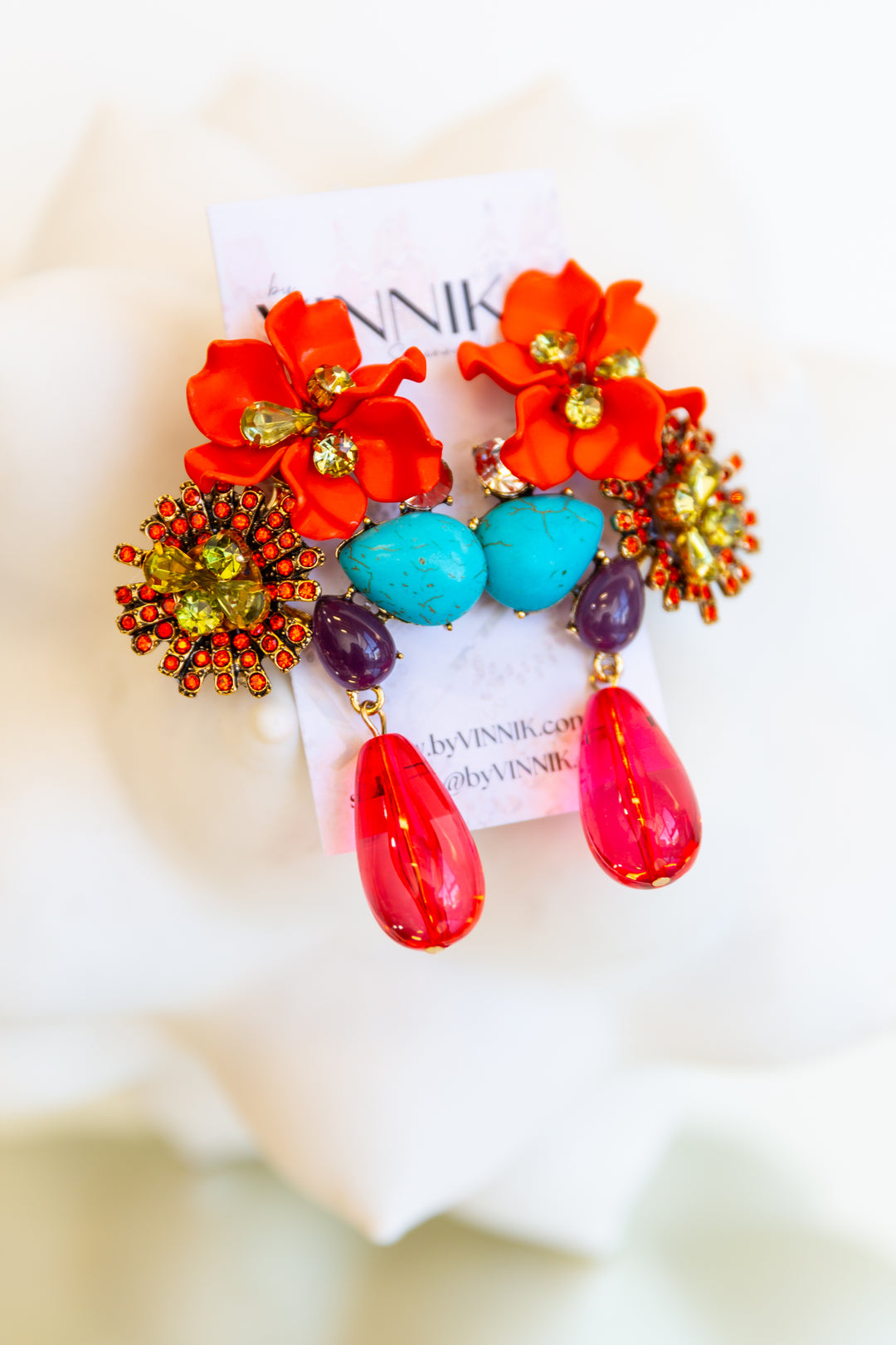Florist Earrings (Vermillion)