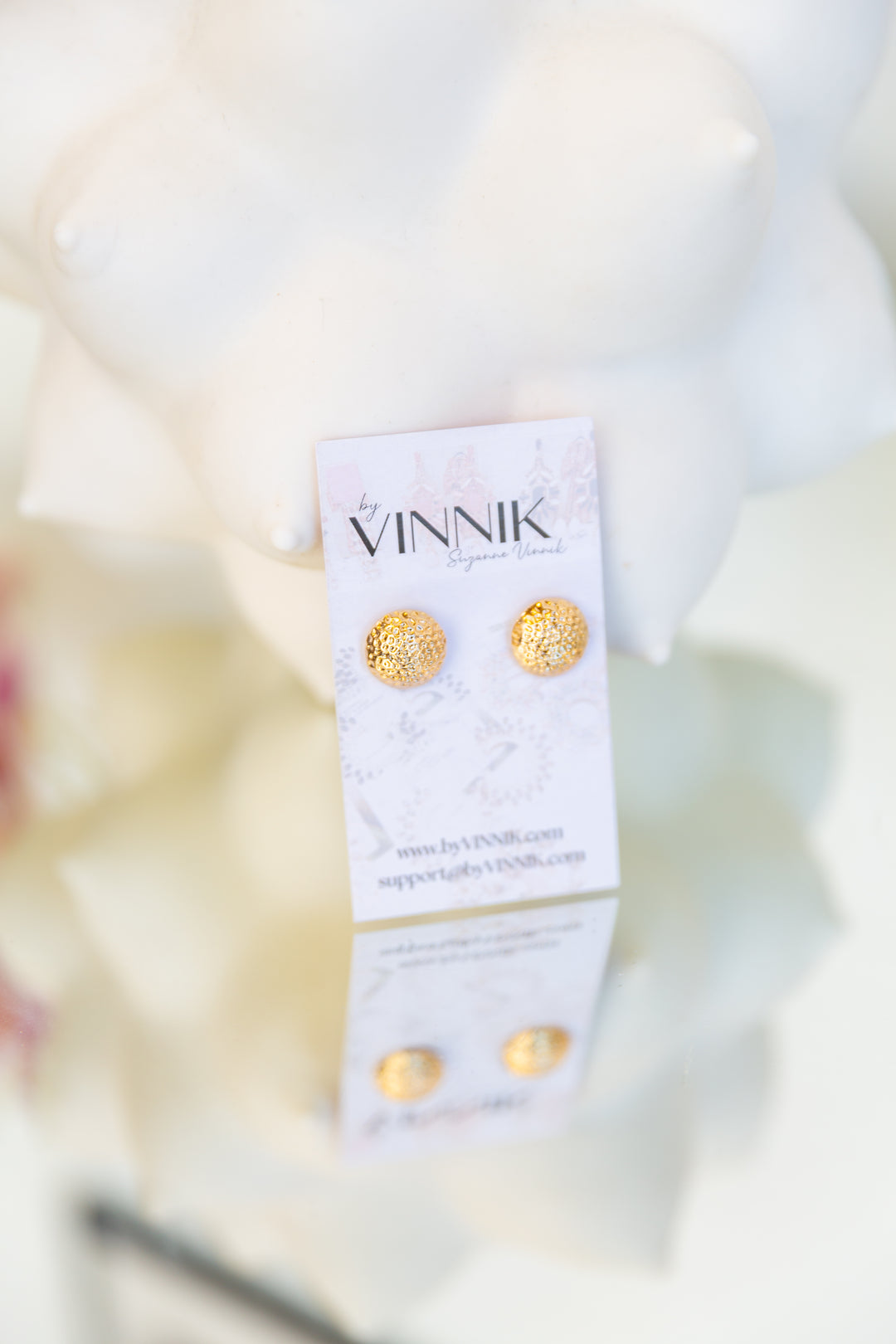 Button Earrings (Gold)