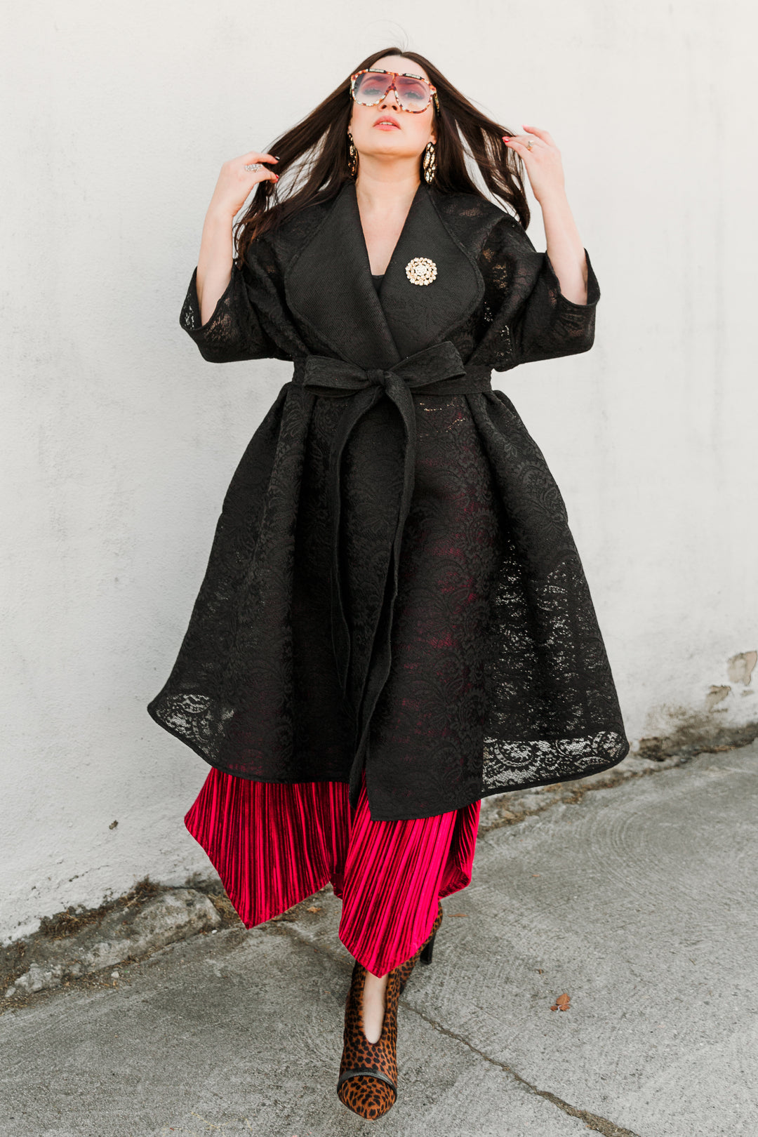 Opera Coat in "Black Lace"
