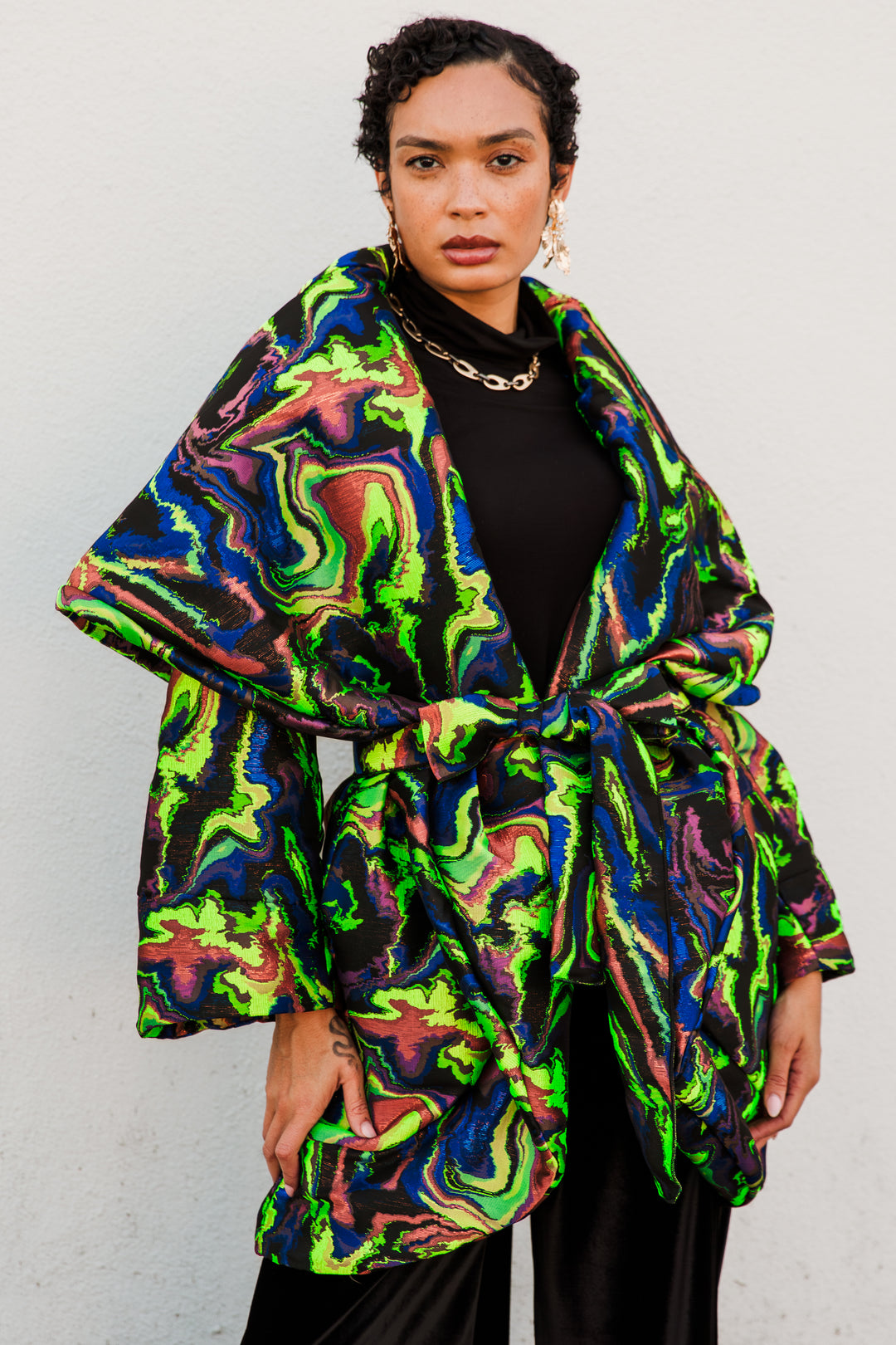 Cocoon Coat in "Brat Marble"