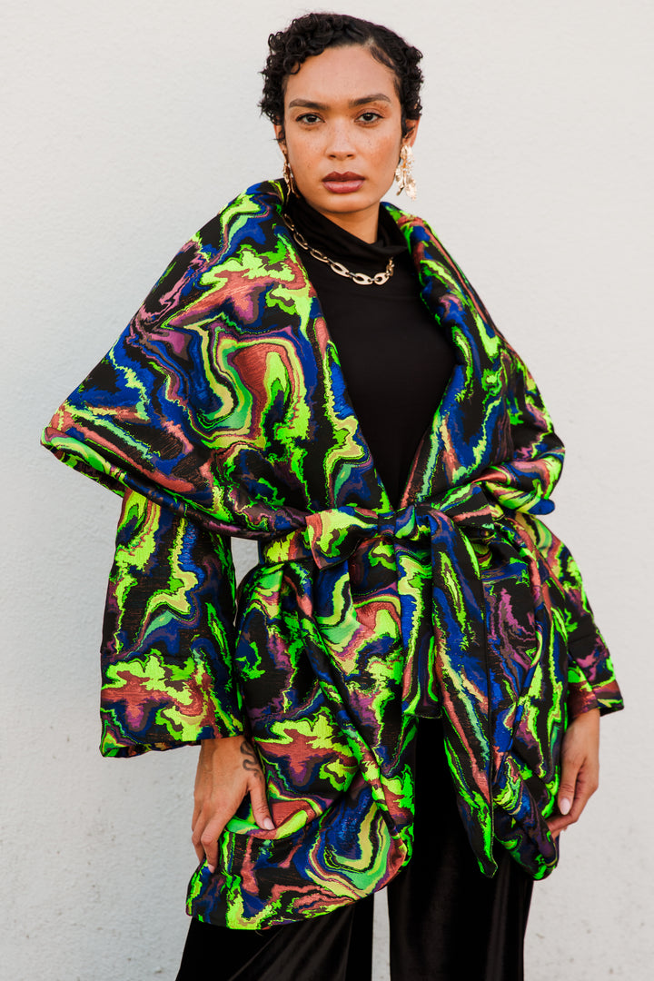 Cocoon Coat in "Brat Marble"