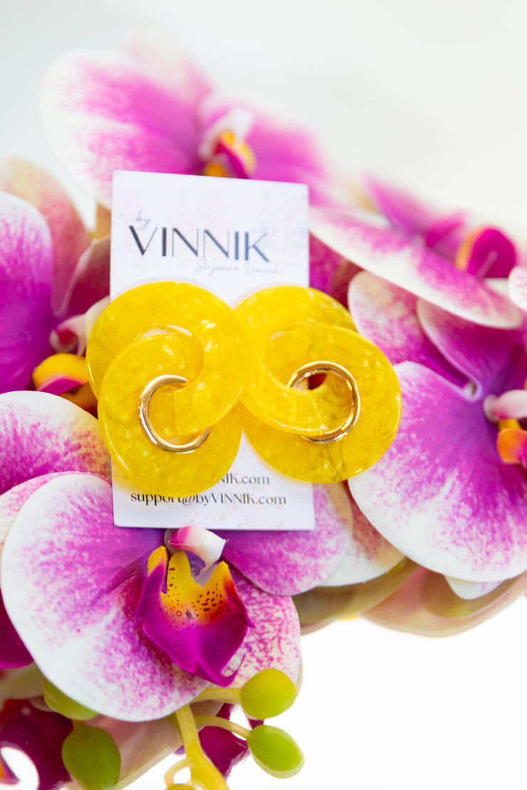 Modern Art Earrings (Citrine)