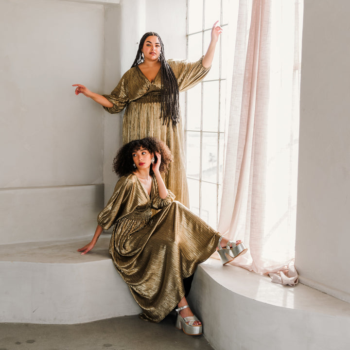 Colla Voce Dress in “Liquid Gold”