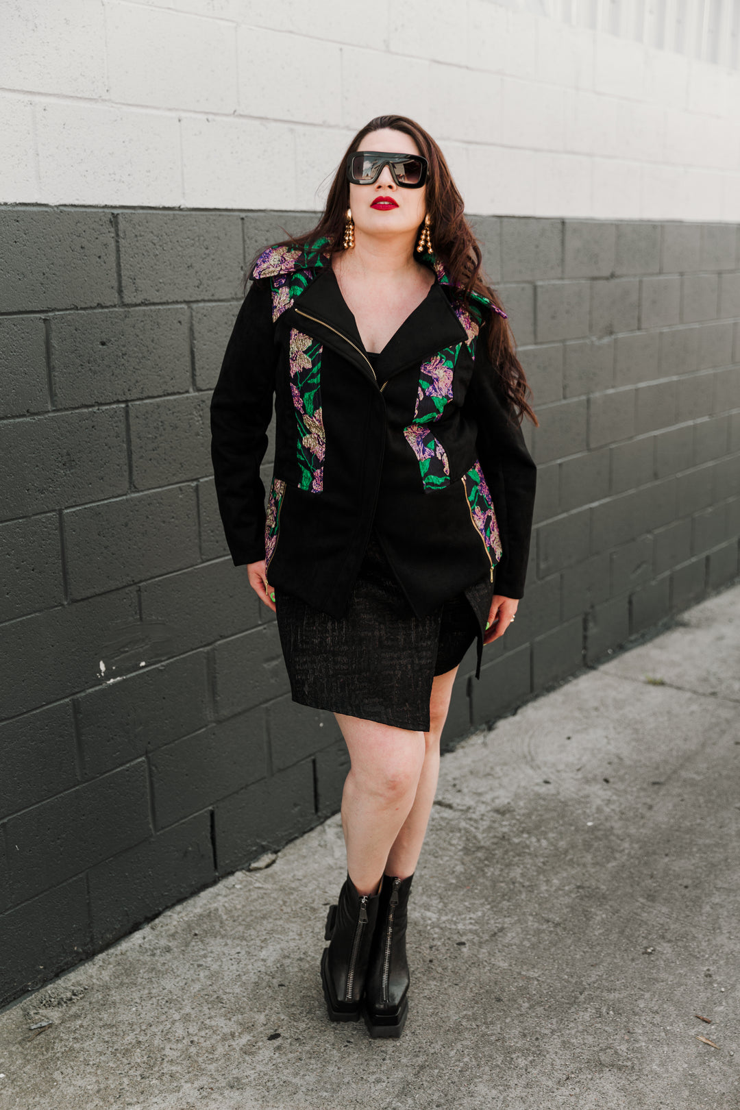 Moto Jacket in "WTF Flower" (Purple)