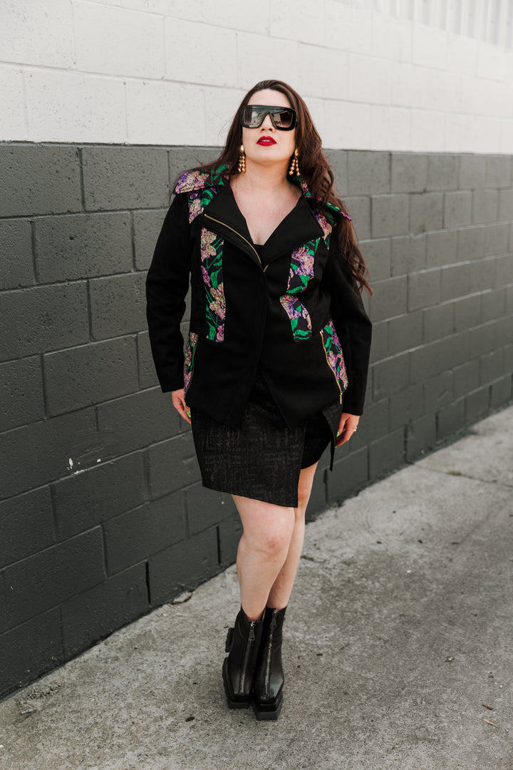 Moto Jacket in "WTF Flower" (Purple)
