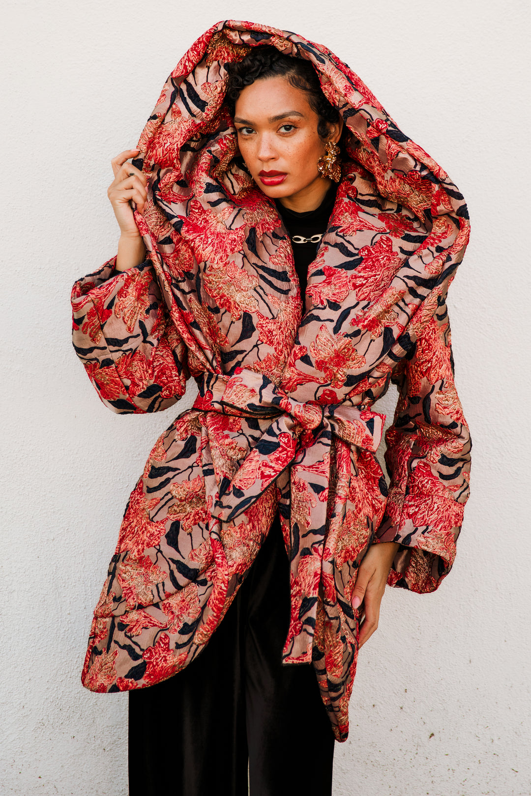 Cocoon Coat "WTF Flower" (Pink)