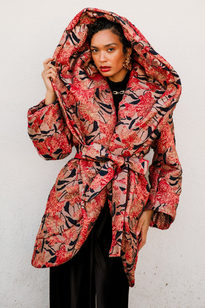 Cocoon Coat "WTF Flower" (Pink)