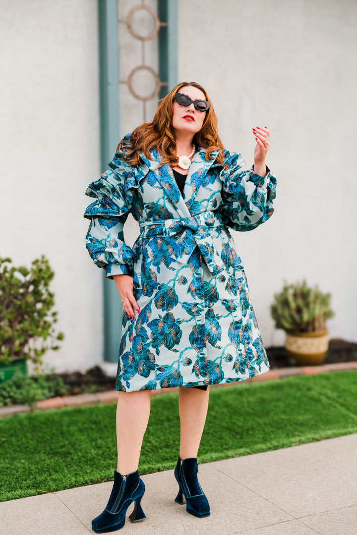 Ruffle Trench Coat in “Cendrillon”