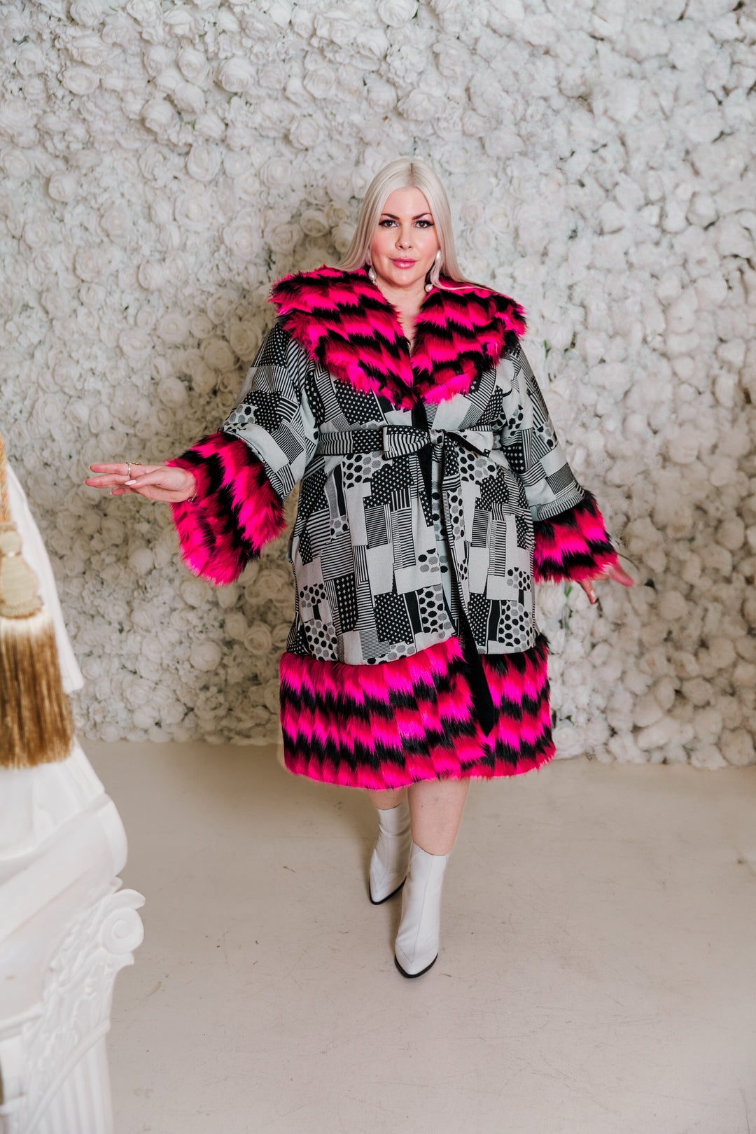 Reversible Minkie Coat in “Working Title" (Pink)