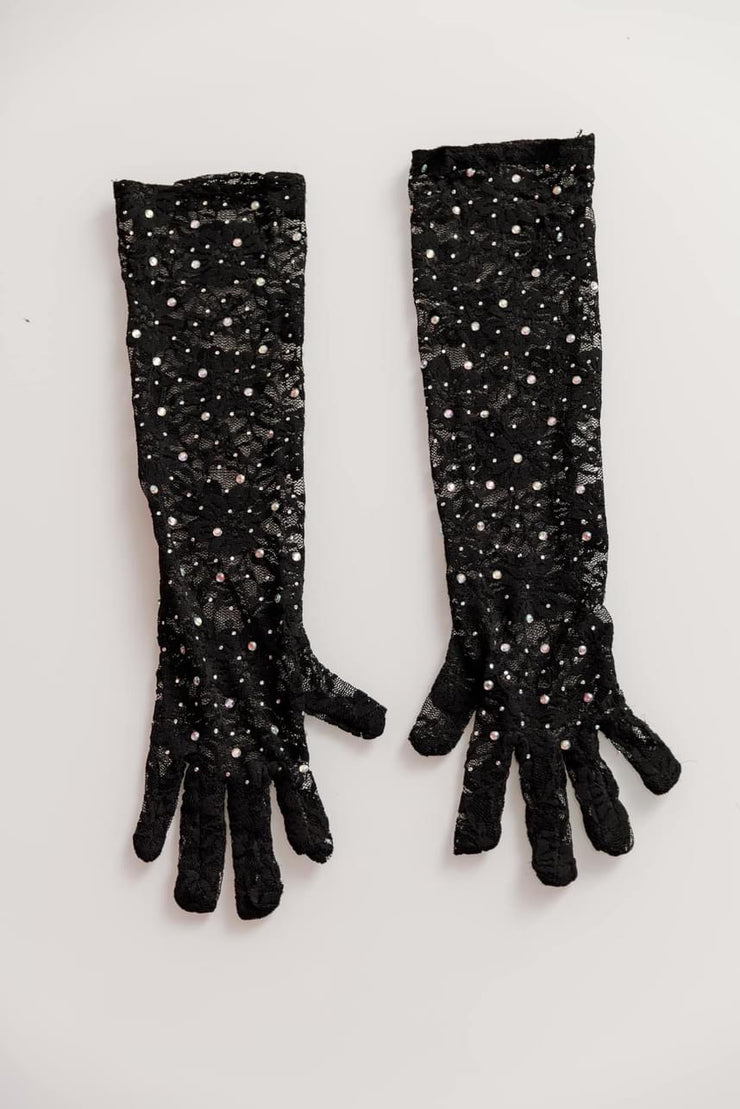 Lace Gloves with Gemstones