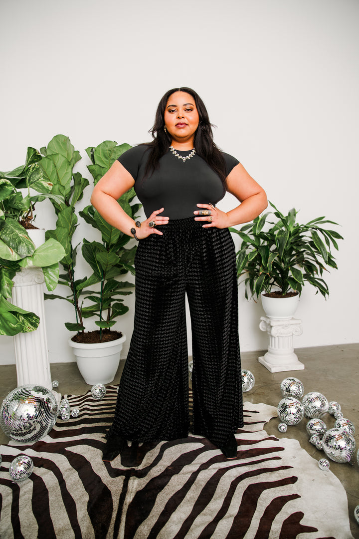 Muse Pants in “Zig Zag Velvet” (Black)