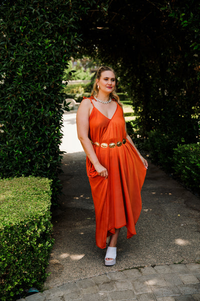 V is for Vinnik Dress in "Cognac Slink"