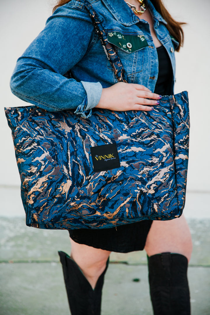 Flip Side Tote Bag "Zampa" (Blue)