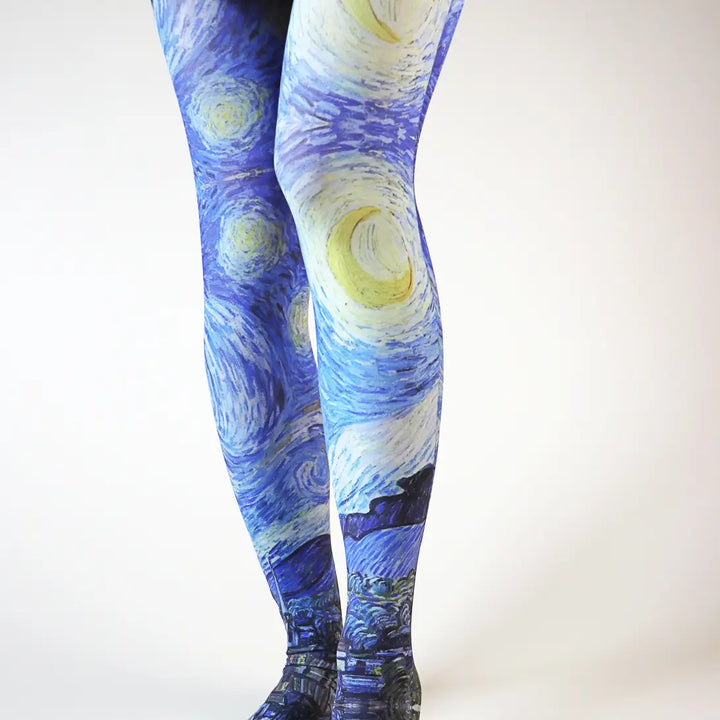 The Starry Night by Van Gogh Printed Tights