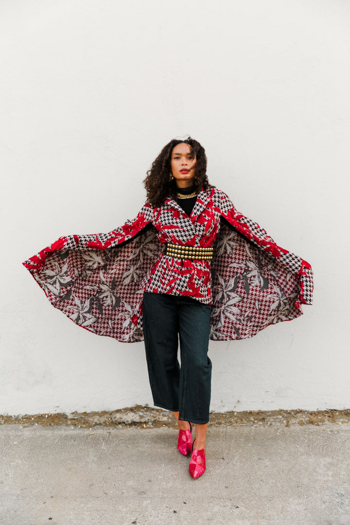 Jacquard Jape in "Piqué Houndstooth"