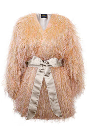 Theater Jacket in “Shag Tinsel" (Blush)