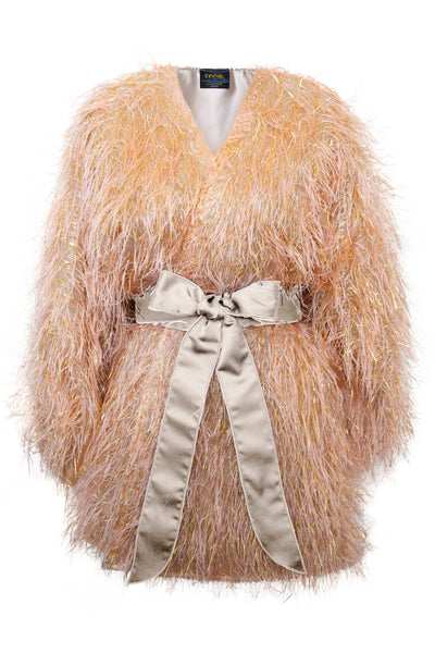 Theater Jacket in “Shag Tinsel" (Blush)