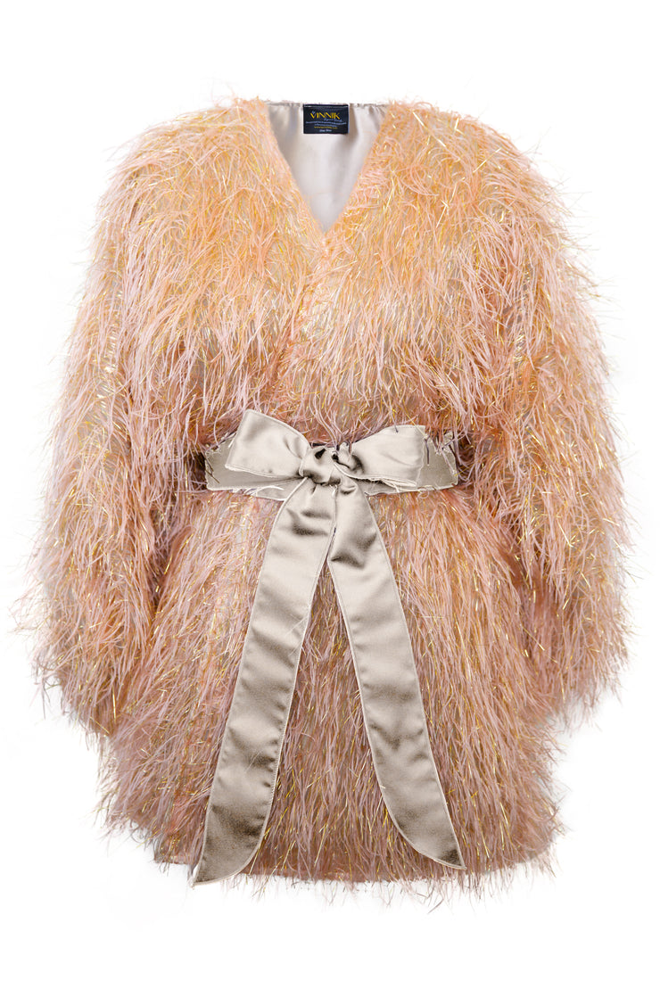 Theater Jacket in “Shag Tinsel" (Blush)