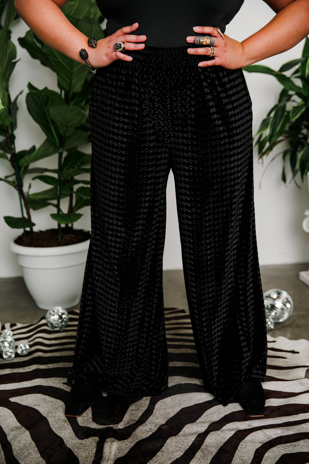 Muse Pants in “Zig Zag Velvet” (Black)