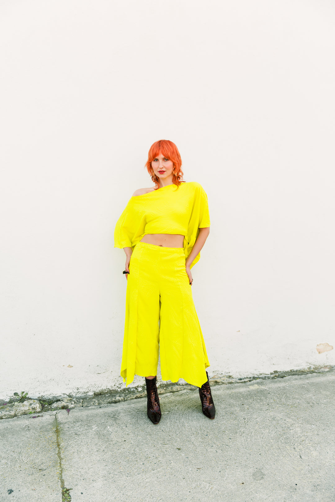 Slink Pants "Spiral Quilt" (Chartreuse)