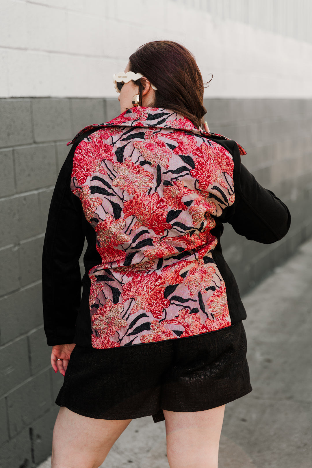 Moto Jacket in "WTF Flower" (Pink)