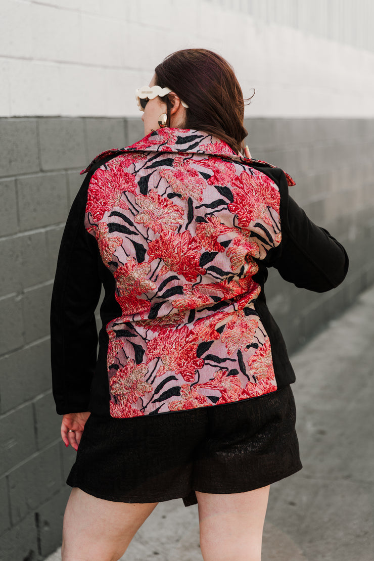 Moto Jacket "WTF Flower" (Pink)