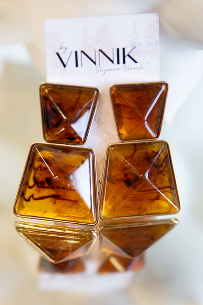 Amber Glass Earrings