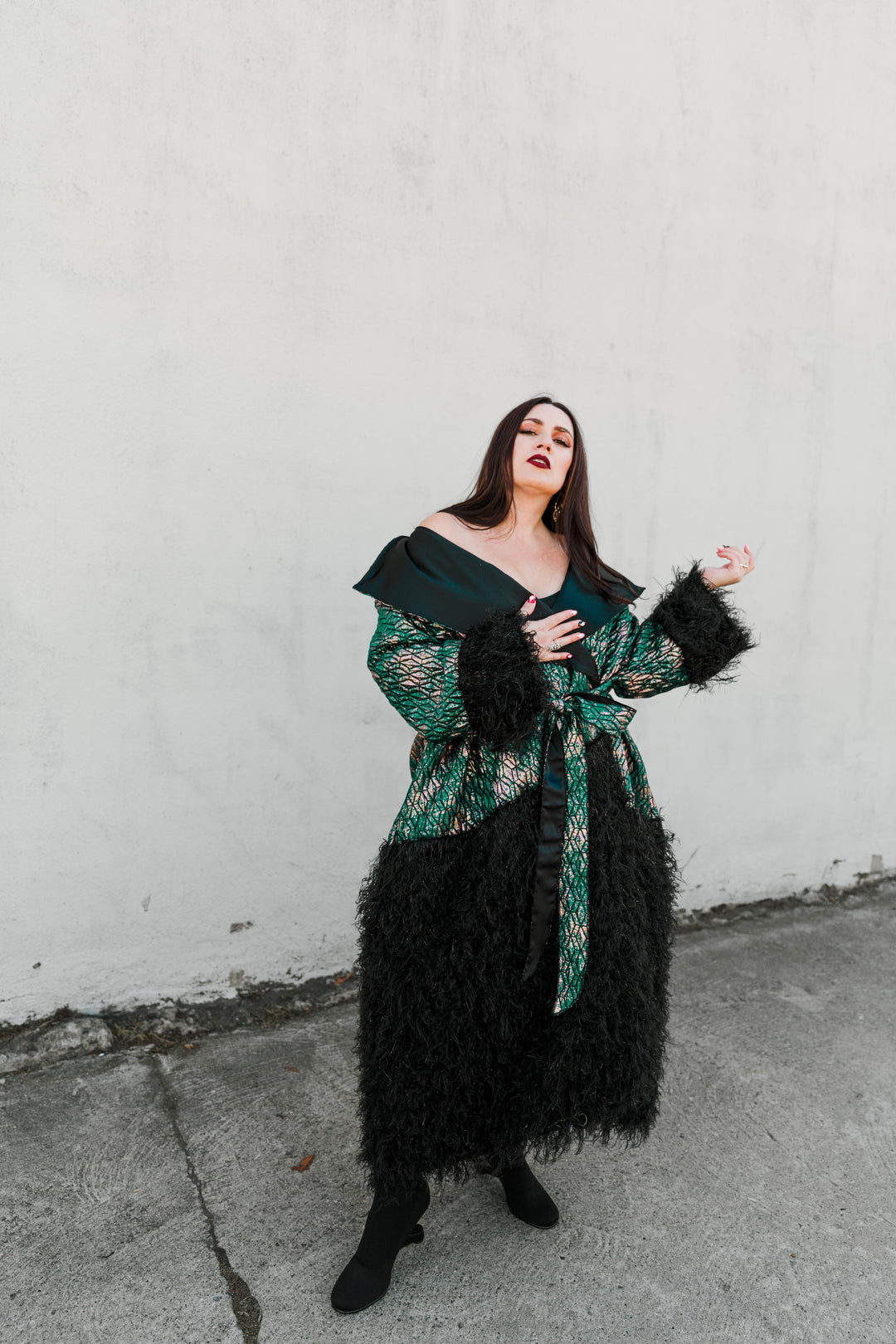 London Opera Coat in “Semiramide” (Teal)