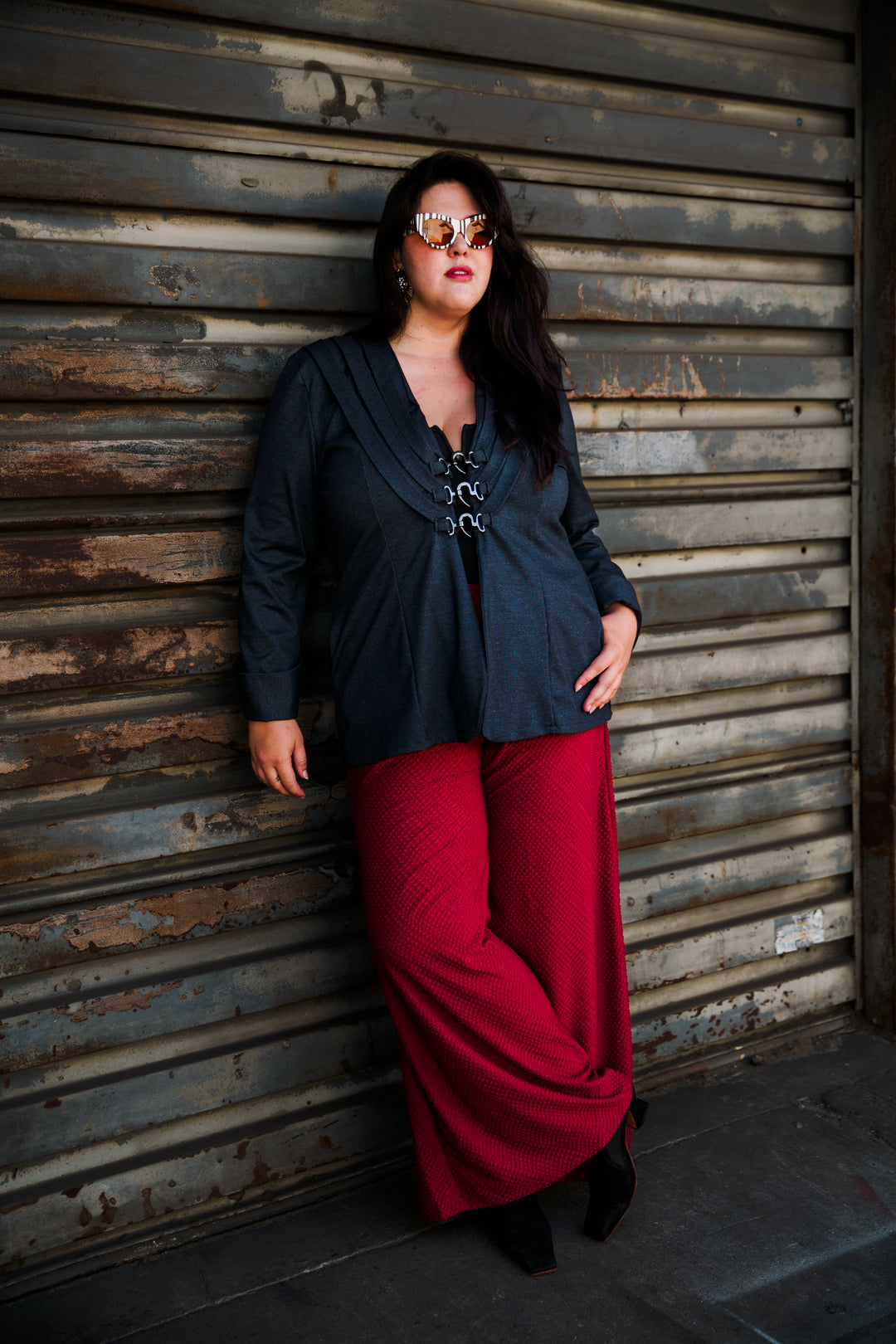Muse Pants in “Dots" (Oxblood)