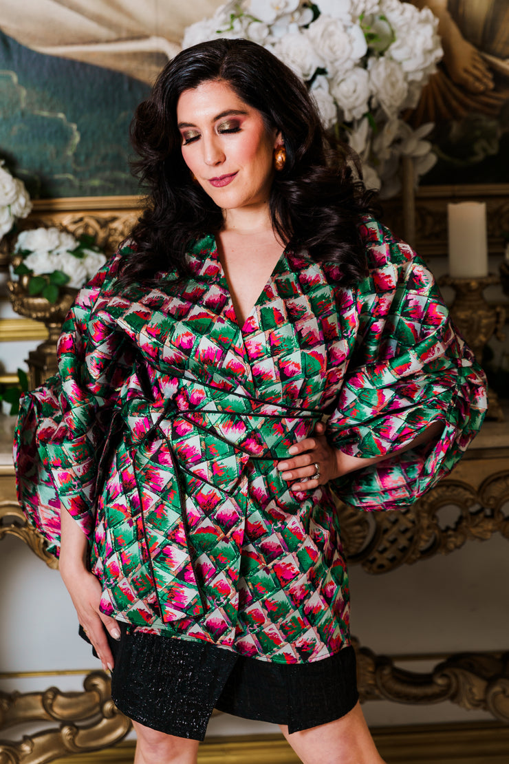Theater Jacket in “Painted Scales" (Green)