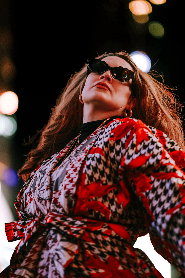 Parisian Coat in "Piqué Houndstooth”