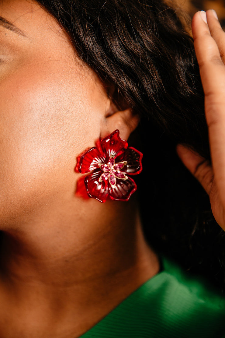 Floral Paradise Ruby Earrings