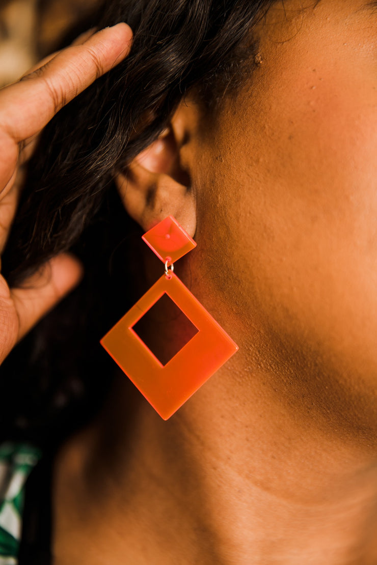 Retro Love Earrings (Orange)