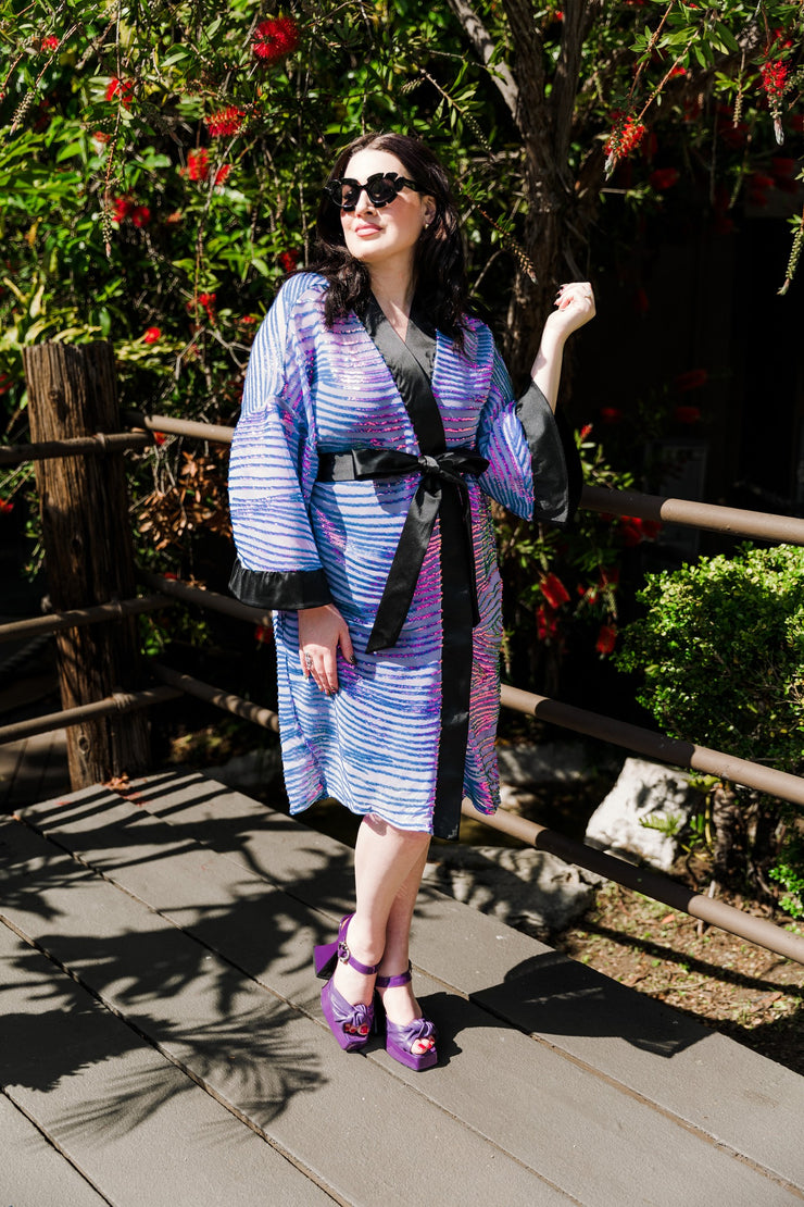 Ouvrir Couture Short Jacket "Purple Sequins"