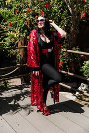 Ouvrir Couture Jacket "Red Embroidered Lace"