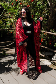 Ouvrir Couture Jacket "Red Embroidered Lace"