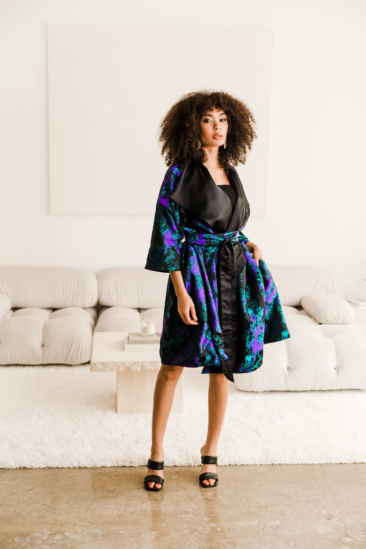 "Maometto" Reversible Opera Coat (Blue & Purple)
