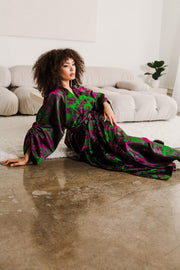 Parisian Coat in "Maometto" (Green and Pink)