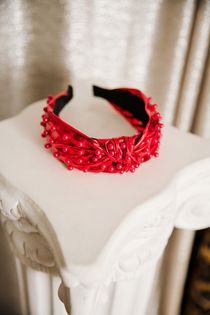Love My Pearls Headband (Red)