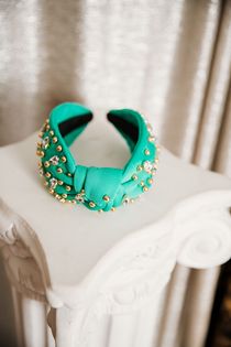 Pearls and Diamonds Headband (Turquoise)