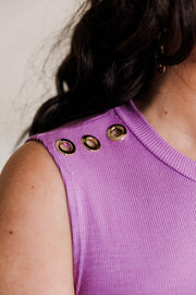 Grommet Knit Dress (Lavender)