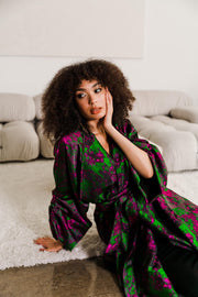 Parisian Coat in "Maometto" (Green and Pink)