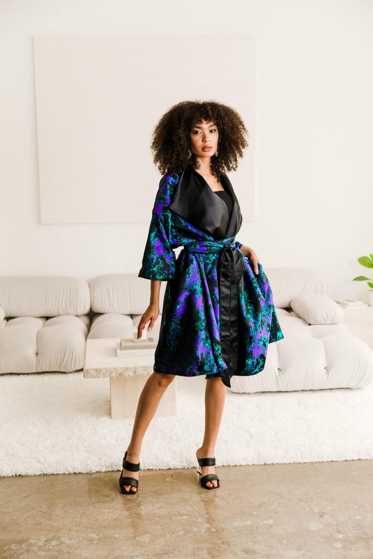 "Maometto" Reversible Opera Coat (Blue & Purple)
