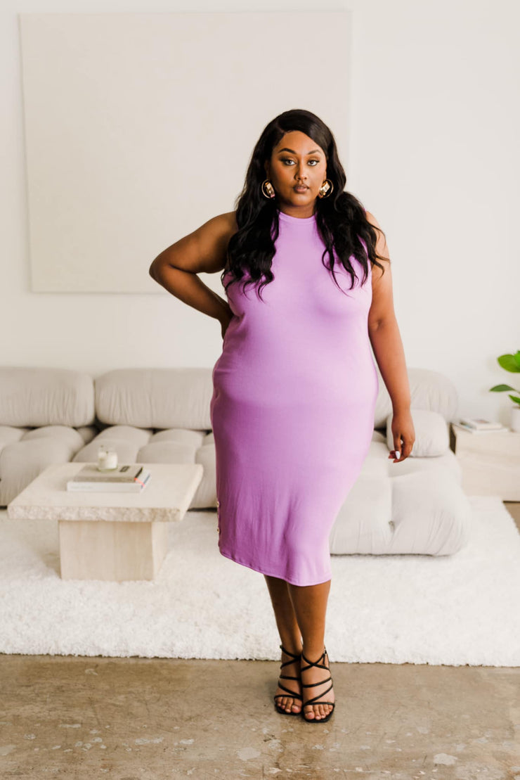 Grommet Knit Dress (Lavender)