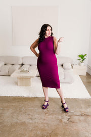 Grommet Knit Dress (Eggplant)