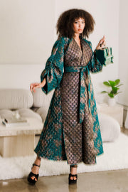 Parisian Coat in “Semiramide” (Turquoise)